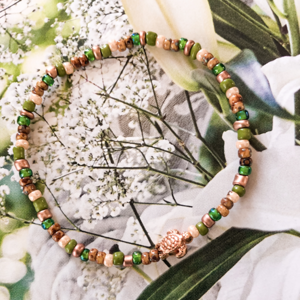 Red de schildpadden armbandje groen - Afbeelding 2