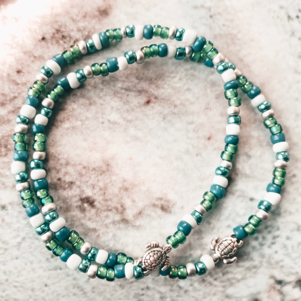 Red de schildpadden armbandje blauw - Afbeelding 3