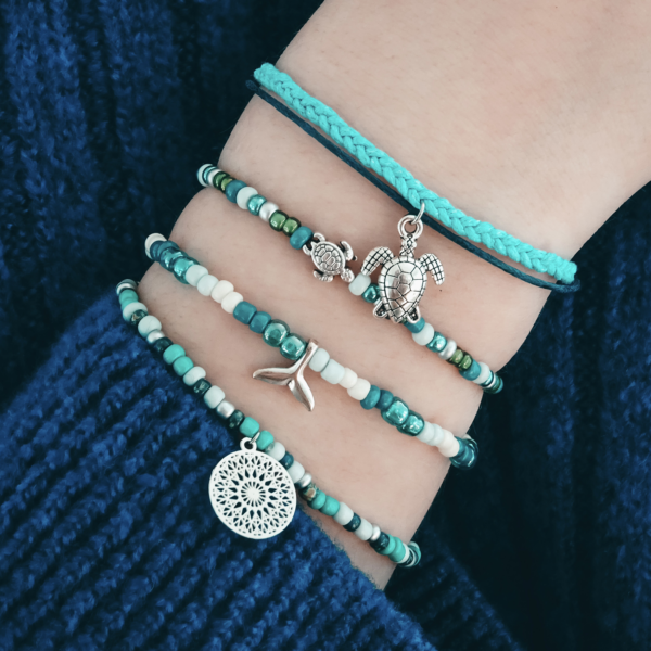 Red de schildpadden armbandje blauw - Afbeelding 2