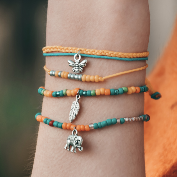 Blauw-gele ara armbandje - Afbeelding 3