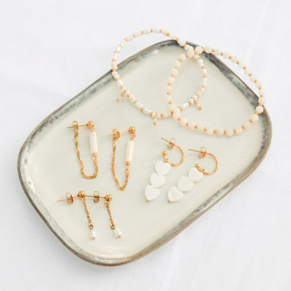 Witte schelp oorbellen - Afbeelding 3