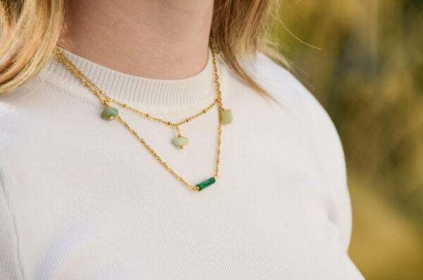 Sage chips stone ketting - Afbeelding 3