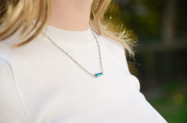 Azuurblauwe schelp ketting - Afbeelding 3