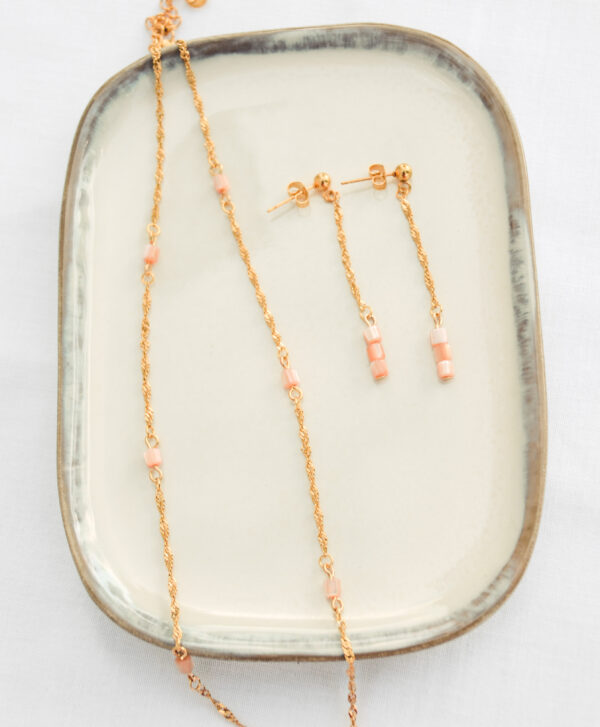 Peachy schelp oorbellen - Afbeelding 3