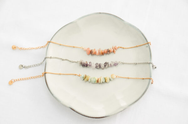 Rose chips stone armbandje - Afbeelding 3