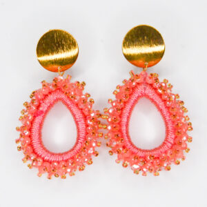 Drop oorbellen roze
