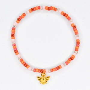 Bijen armbandje rood