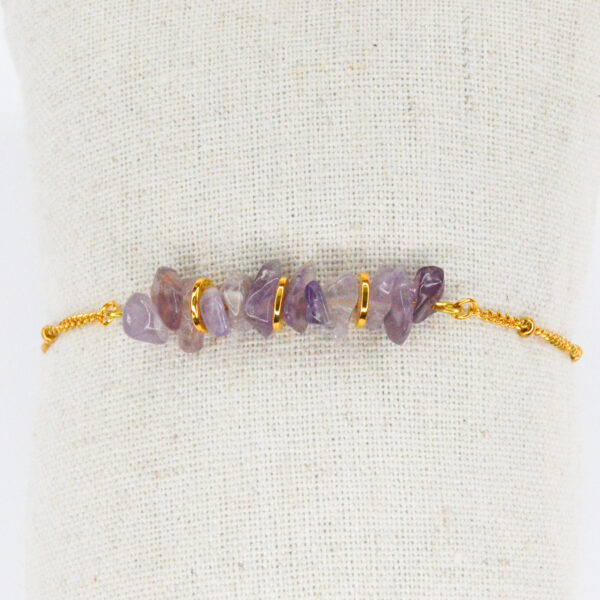 Lavender chips stone armbandje - Afbeelding 2
