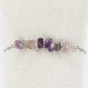 Lavender chips stone armbandje