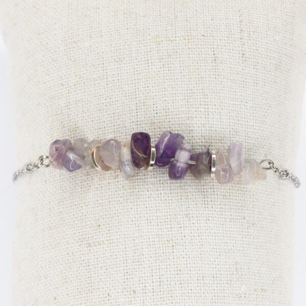 Lavender chips stone armbandje
