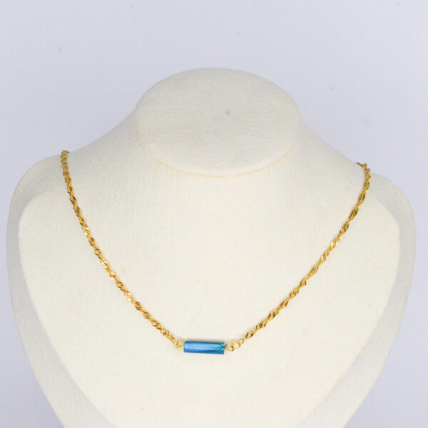 Azuurblauwe schelp ketting - Afbeelding 2