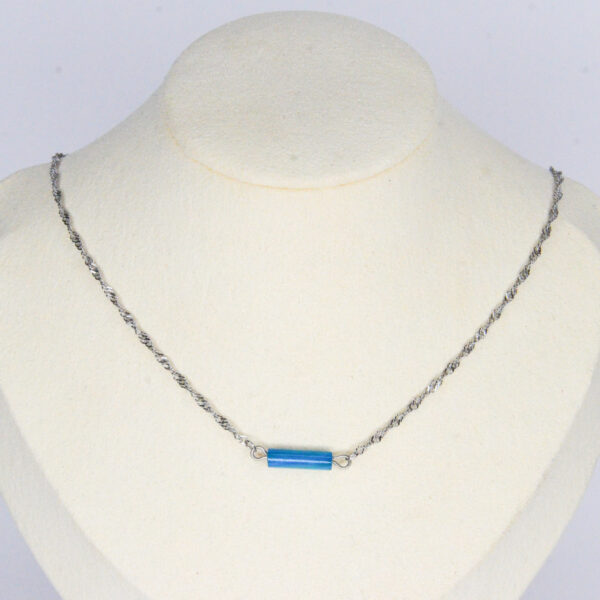 Azuurblauwe schelp ketting