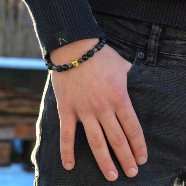 Zwarte panter armband goud - Afbeelding 2