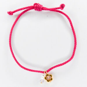 Flower power armbandje roze