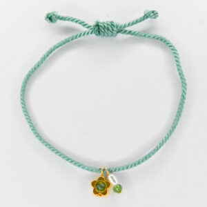 Flower power armbandje groen