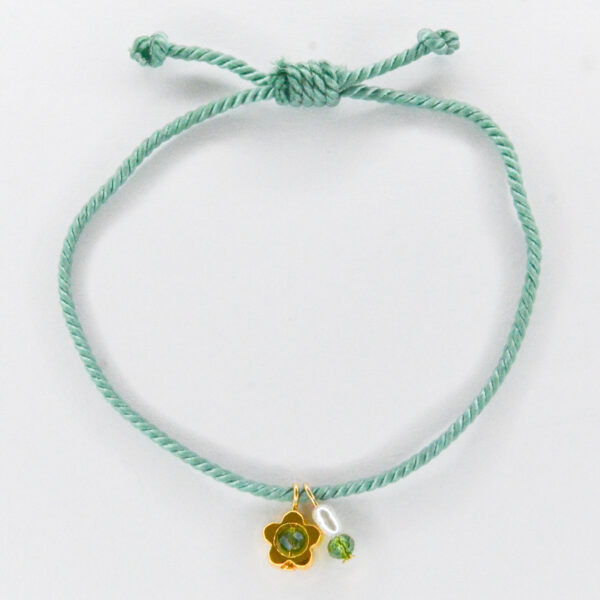 Flower power armbandje groen