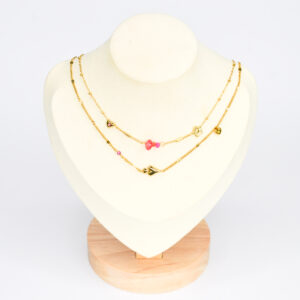 Double hearts ketting